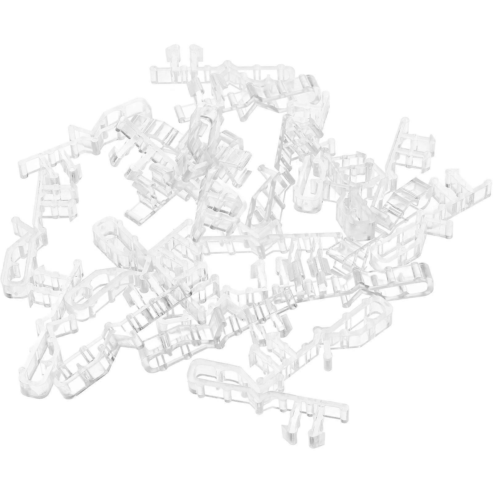 24pcs Clear Hidden Valance Clips for Blinds – Household Curtain Accessories with Sleek Design for Various Valances