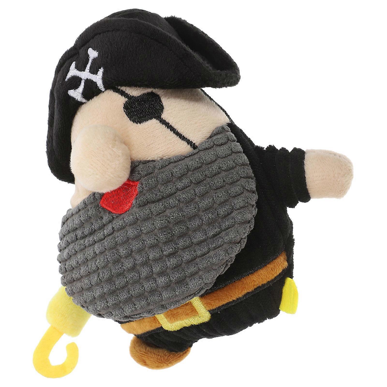 Squeaky Plush Pirate Captain Dog Chew – Durable Interactive Teething Molar for Puppies & Dogs, All Breeds, Engaging Play & Grinding Toy