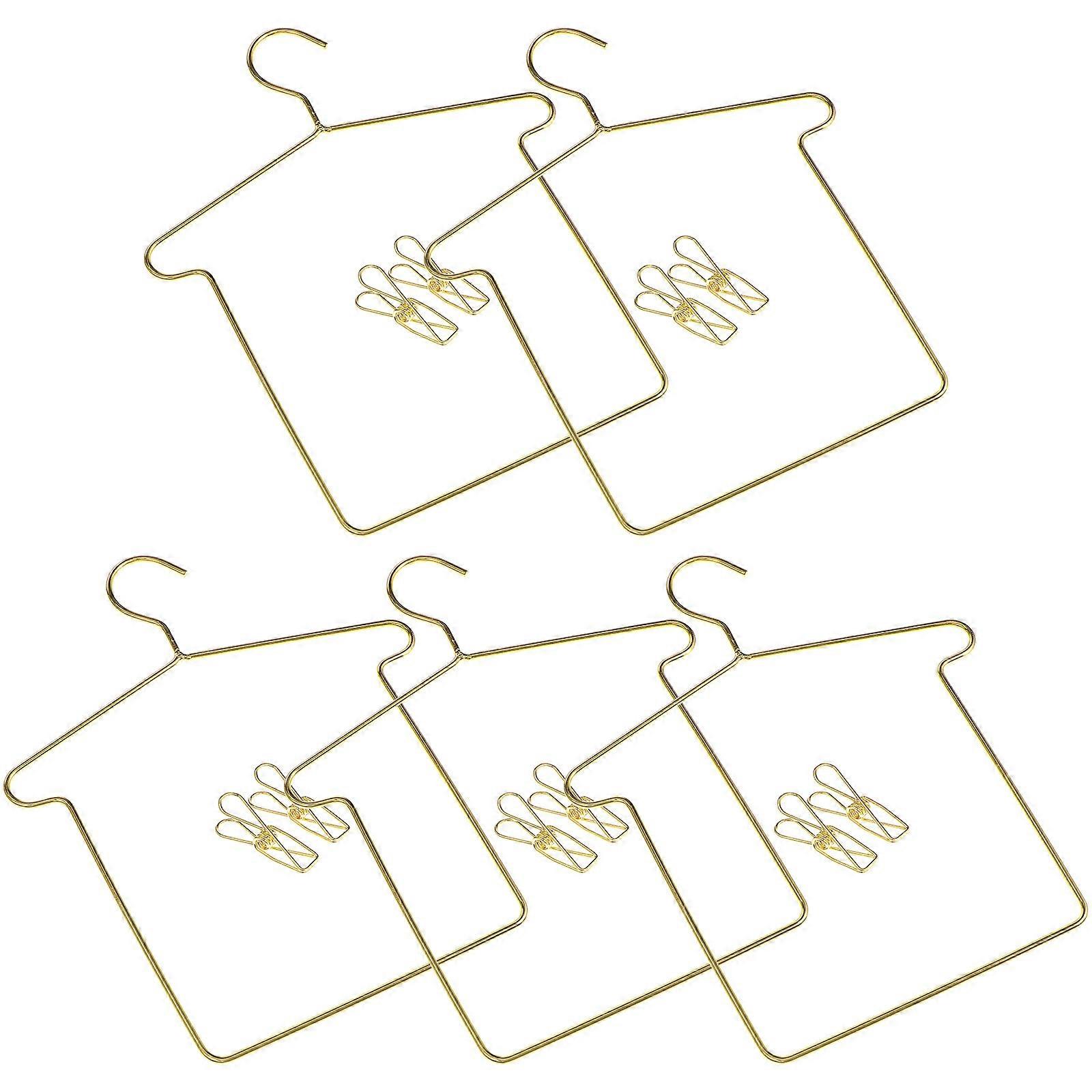 5 Sets Doll Clothes Hangers with Clips for Shirts and Pants – Lightweight, Smooth Surface for Miniature and Tiny House Wardrobes