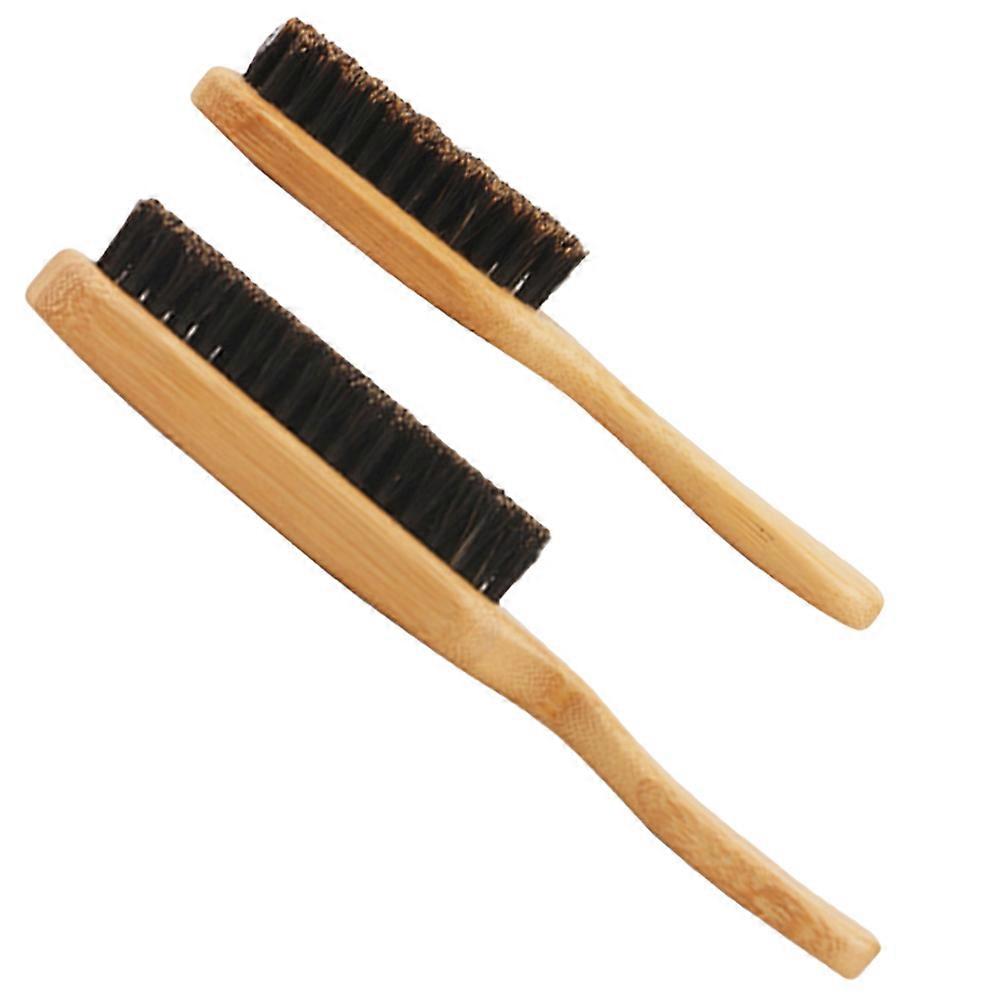 Multipurpose Pig Bristle Beard Grooming Brush Hairdressing 2Pcs