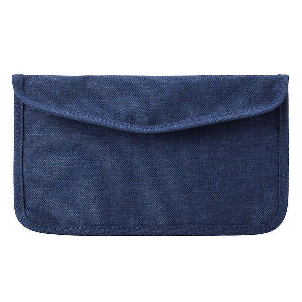 Navy Portable Mask Storage Bag with Buckle for Home Use Dust Proof and Moisture Proof Lightweight Polyester