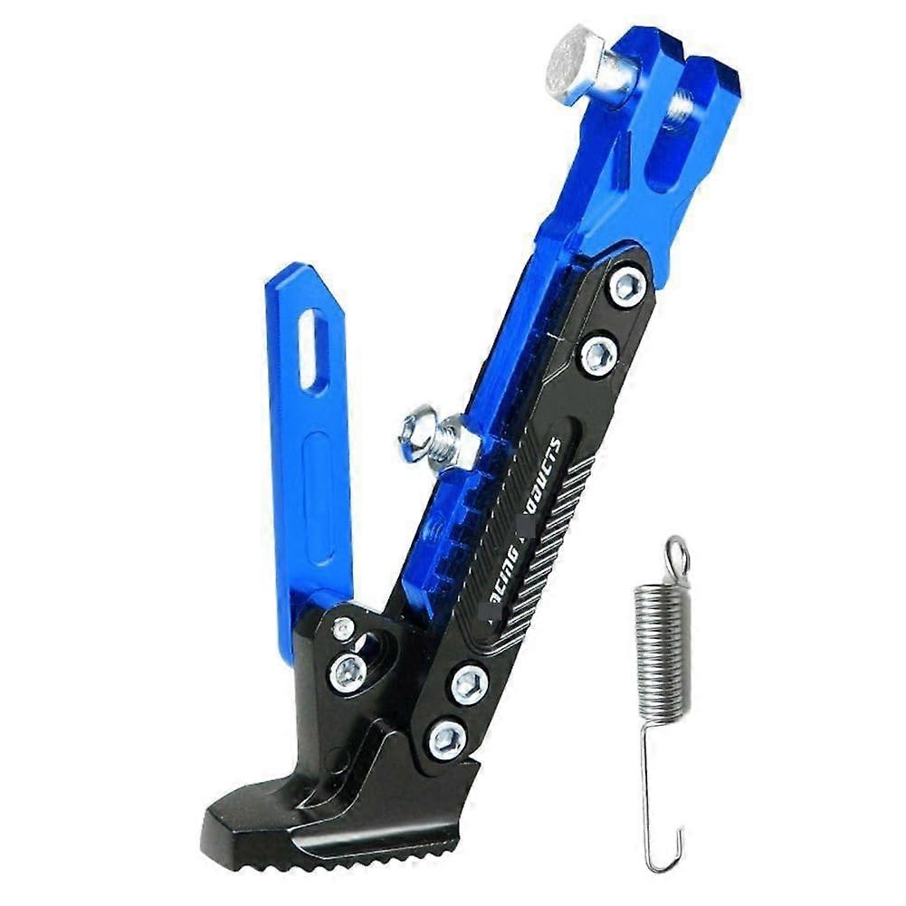 Motorcycle Side Stand Ständer Adjustable Foot Support Kickstand Parking Holder for Side Standing - Blue