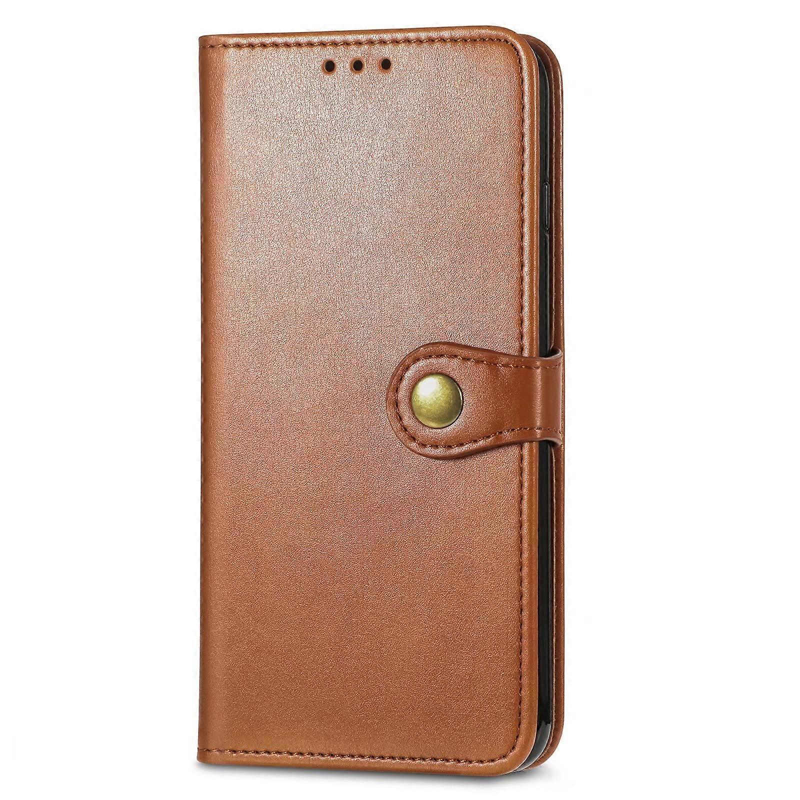 Xiaomi Redmi Note 9 Pro Max Phone Case With Card Slot And Stand Leather Flip Case Brown