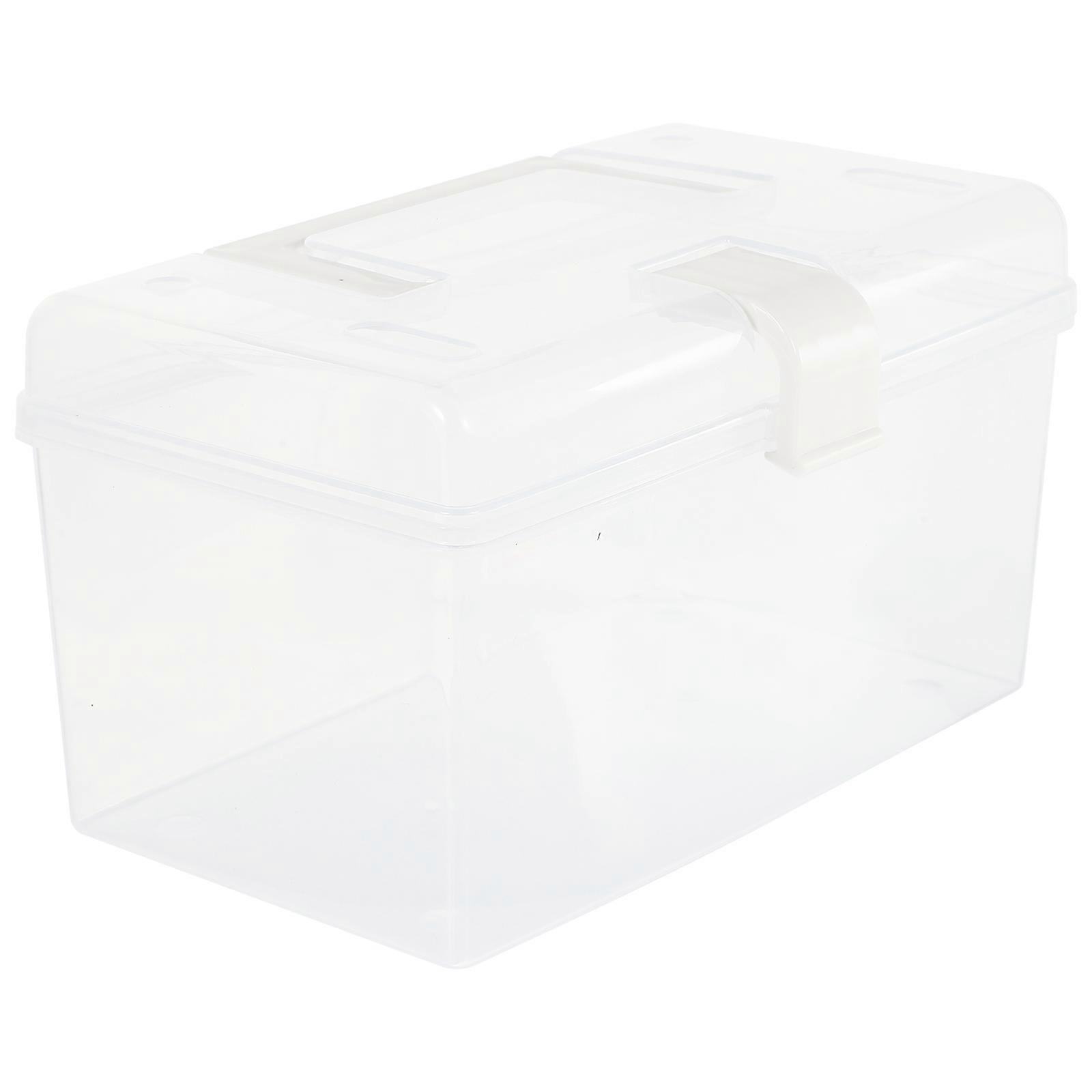 Transparent Large Capacity Household Medicine Storage Box Portable PP Container with Handle for Storage