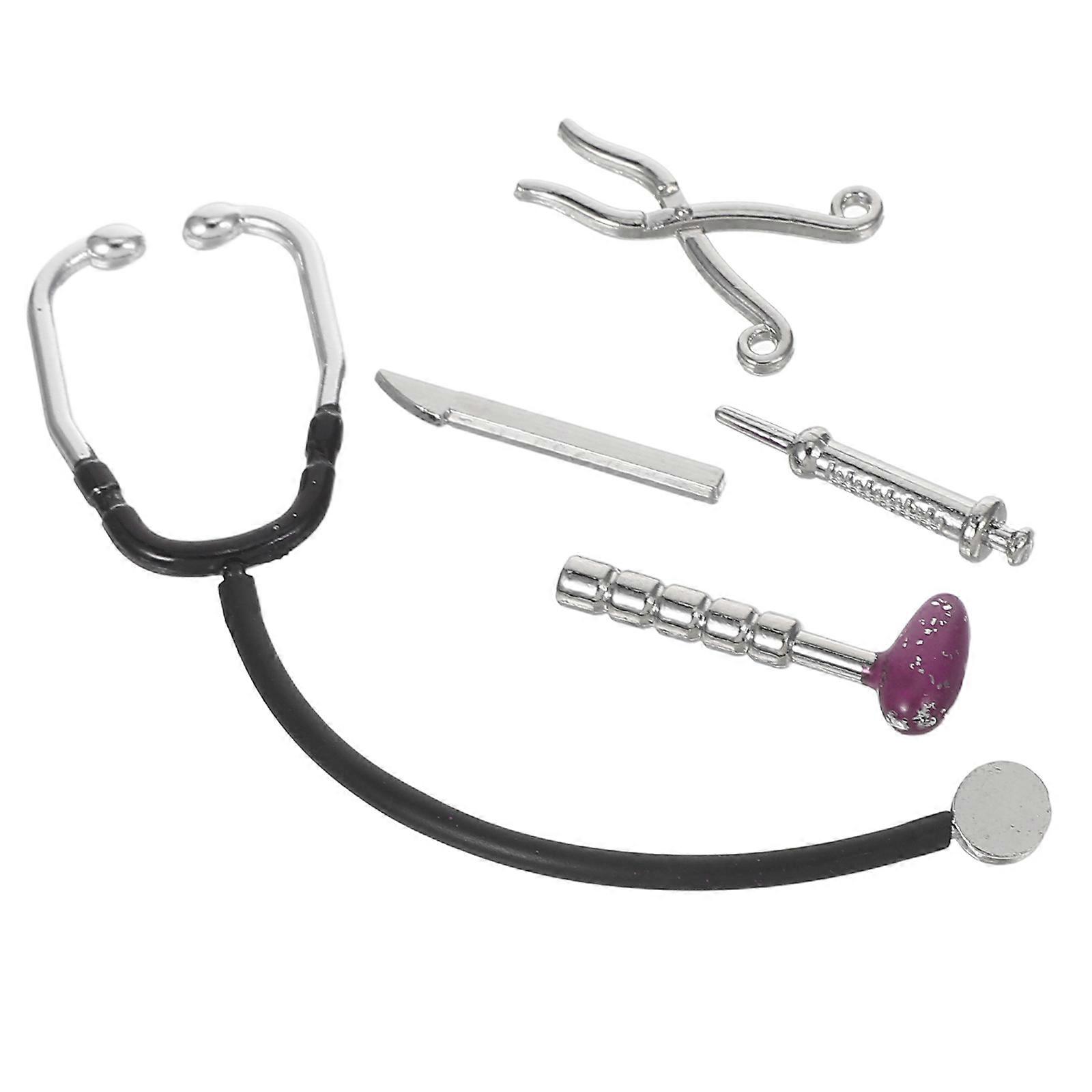 Assorted Color Miniature Stethoscope And Syringe For Dollhouse Accessories Targeting Miniature Artists And Collectors In 1 Set