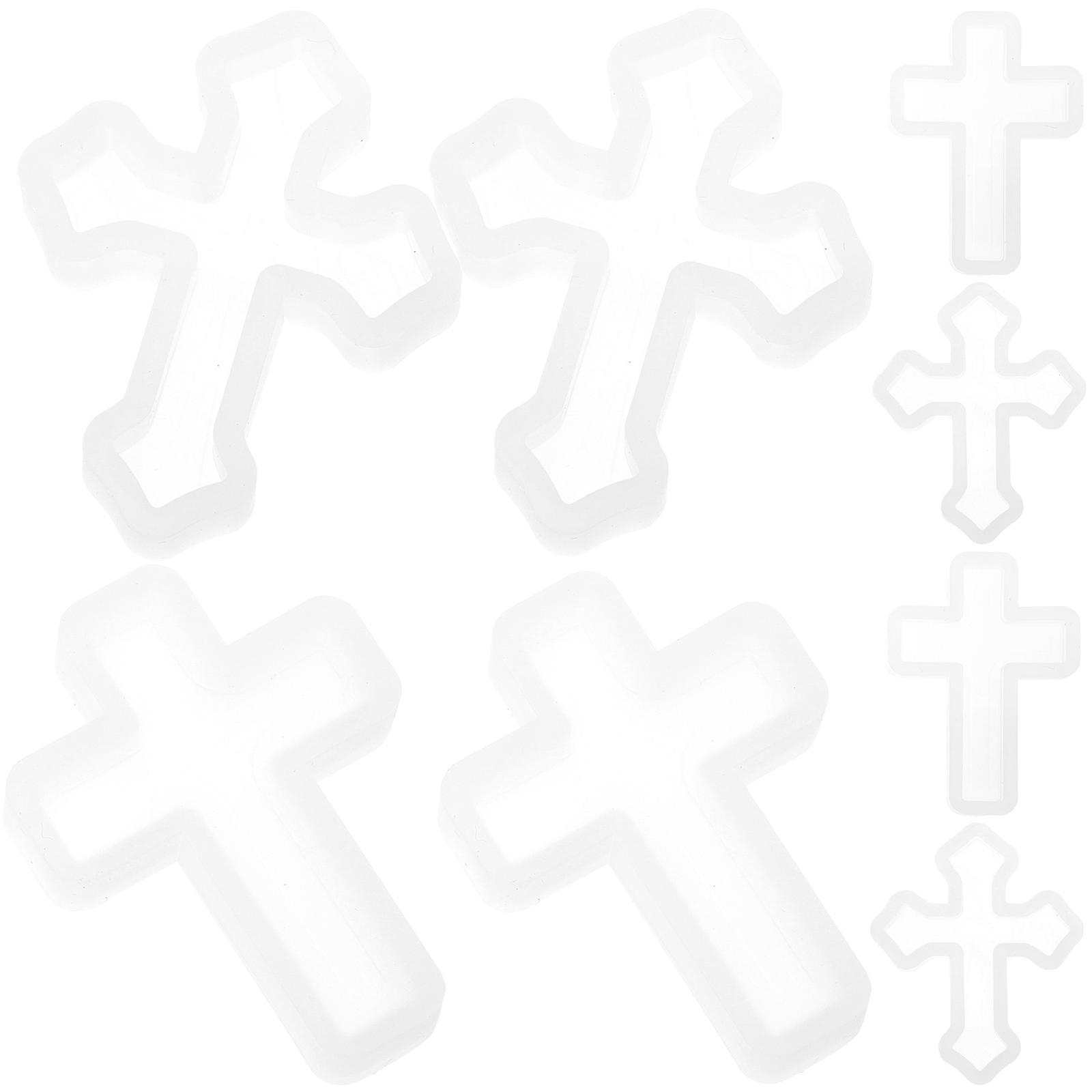8pcs Silicone Cross Pendant Molds for Keychains and Charms