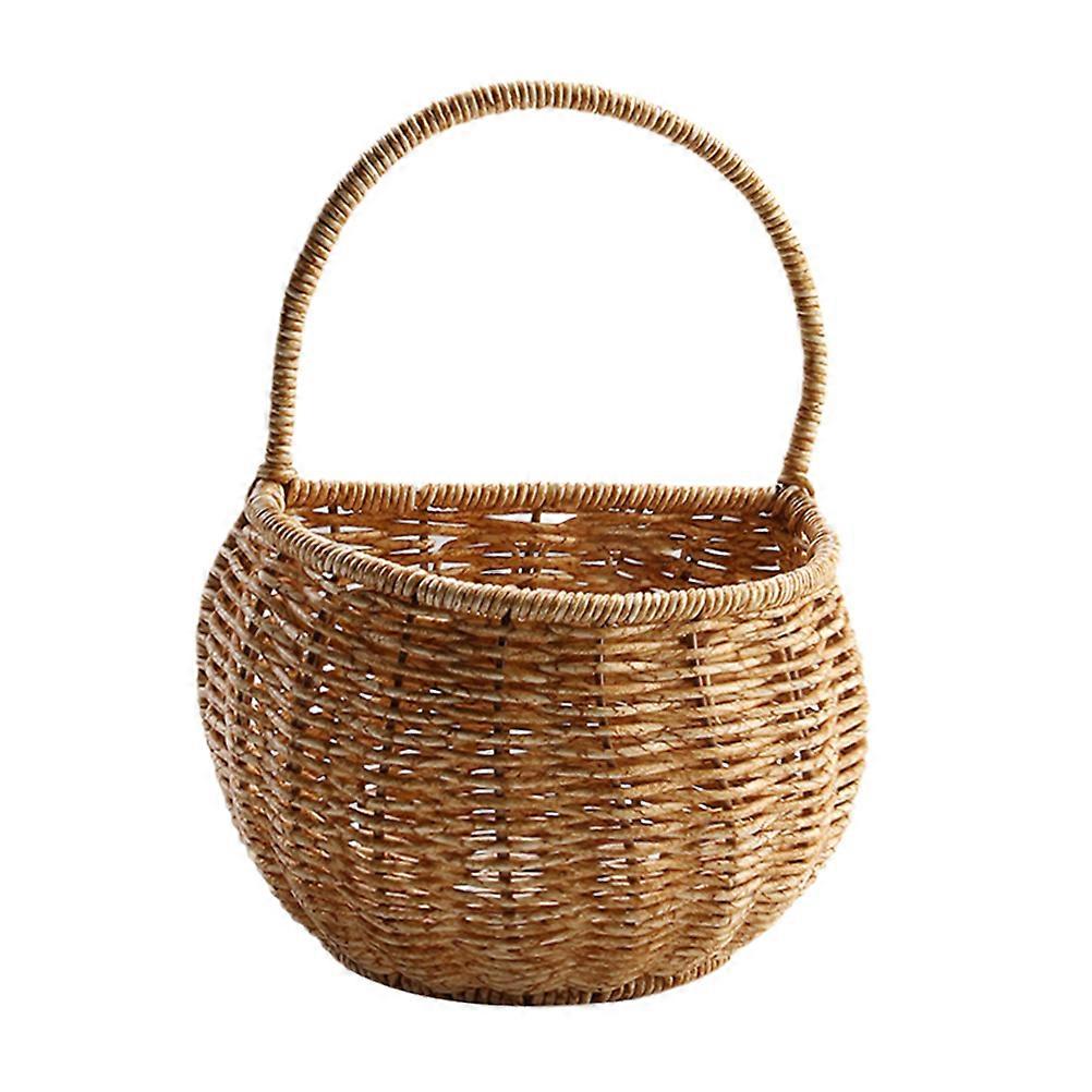 1pc Kitchen Hanging Woven Flower Basket Versatile Container for Sundries