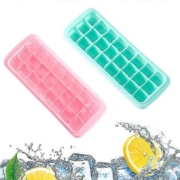 Ice Cube Trays, Ice Cube Molds with Lids, Stackable Ice Cube Trays for Freezer