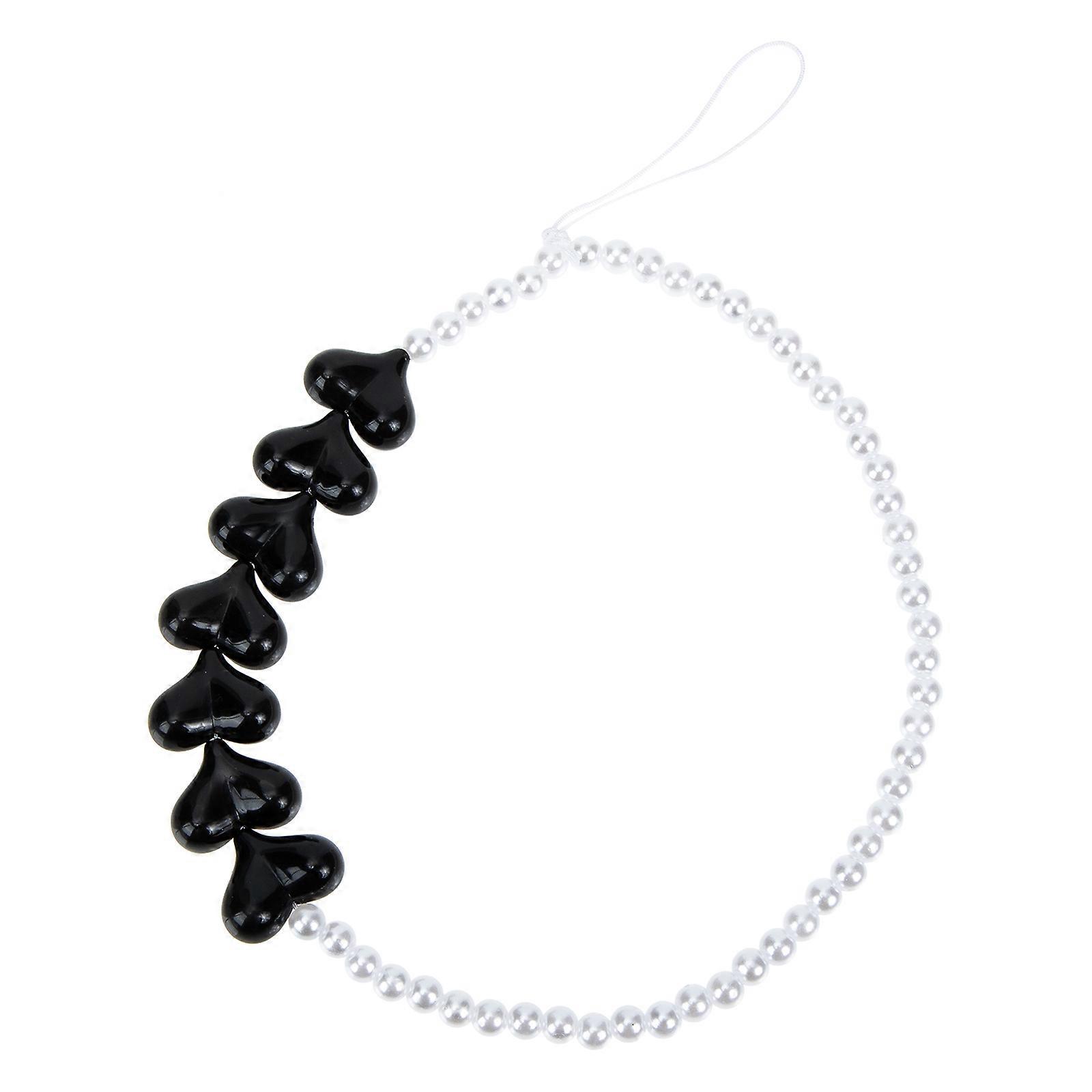 Beaded Mobile Phone Lanyard Heart Shape Strap for Cellphone Use