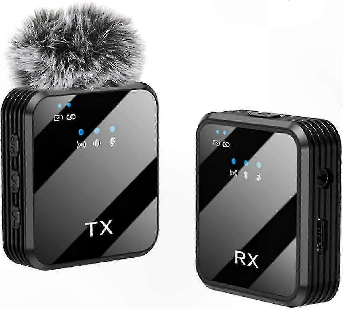 Noise-Canceling Wireless Lavalier Microphone for Content Creators, Compatible with , Android Devices