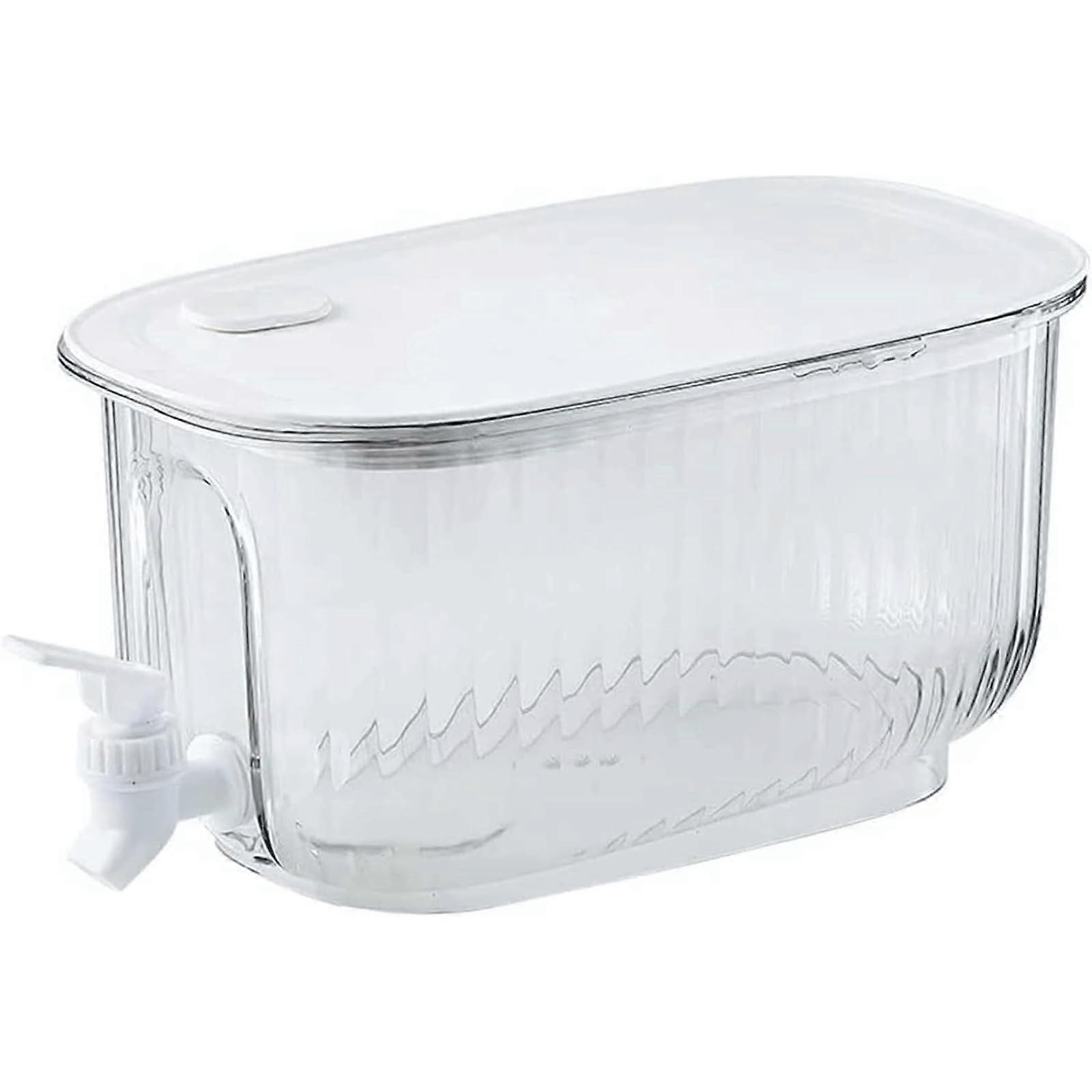 4L/135OZ Beverage Dispenser, Transparent PP Drink Dispenser with Tap, Iced Tea Jug, Refrigerator Pitcher for Beer/Liquor/Juice