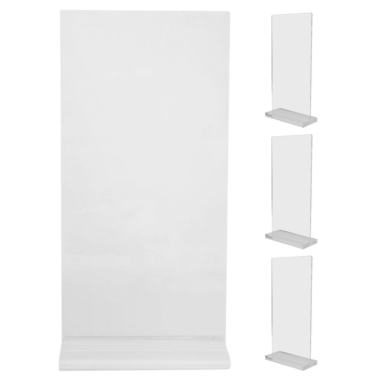 Acrylic Display Stand for Menus and Signs Transparent and Stable Base Ideal for Restaurants Trade Shows Weddings 4Pcs