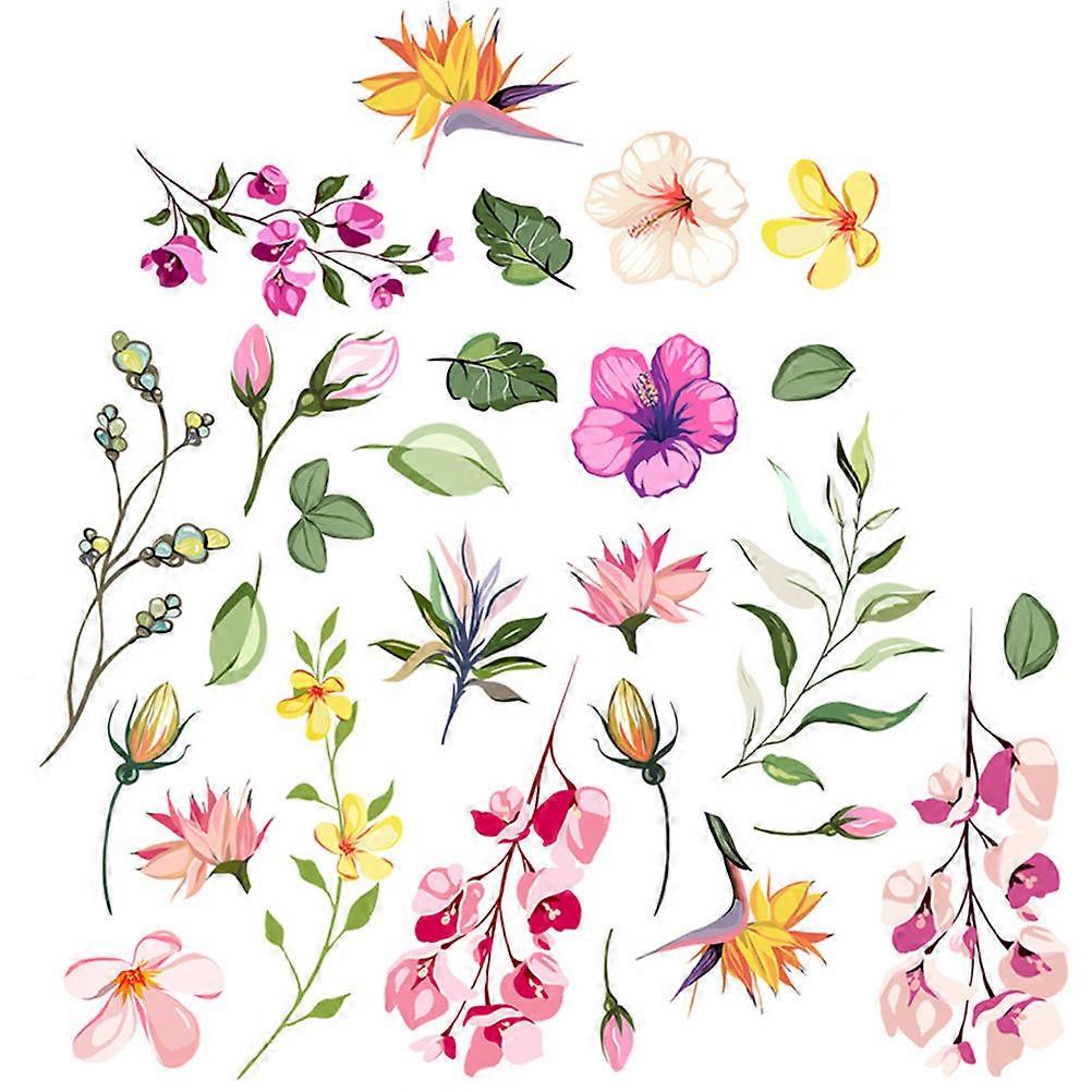 Creative Flower Pattern Wall Stickers For Office Decor In Multi Color Featuring Decorative And Removable Function 1 Set