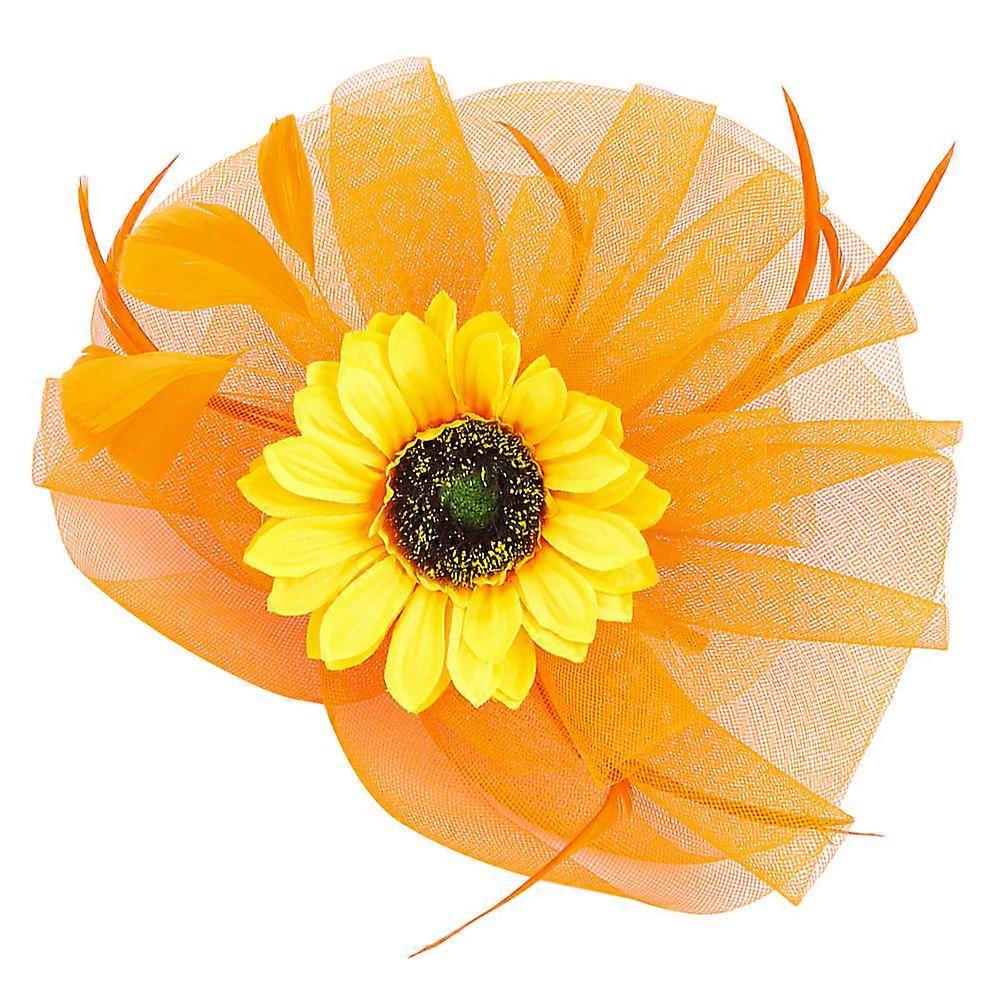 Here's a refined and compelling product description for your **Sunflower Flower Fascinator Headband**:
**Elegant Sunflower Fascinator Headband –