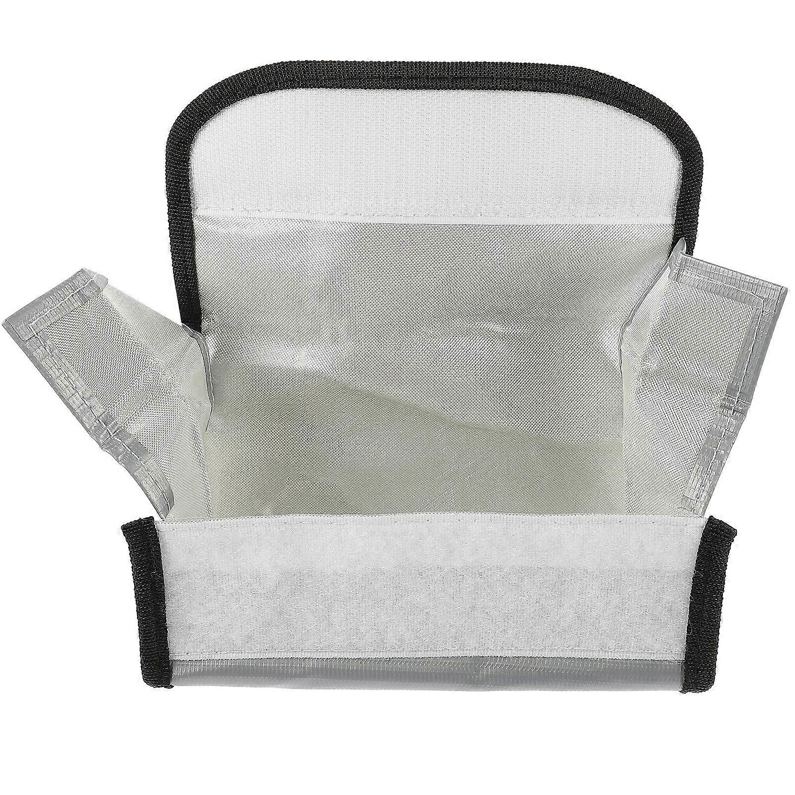 Fireproof Battery Bag for Safe Storage Use Black Made of Durable PVC and Glass Fabric 1pc
