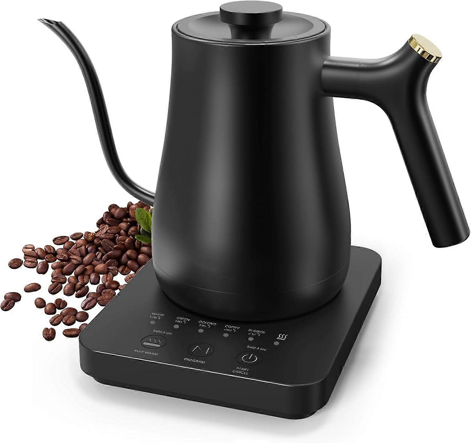 Electric Gooseneck Kettle, 5 Variable Precise Temperature Control,For Pour Over Coffee, Brew Tea, Bo