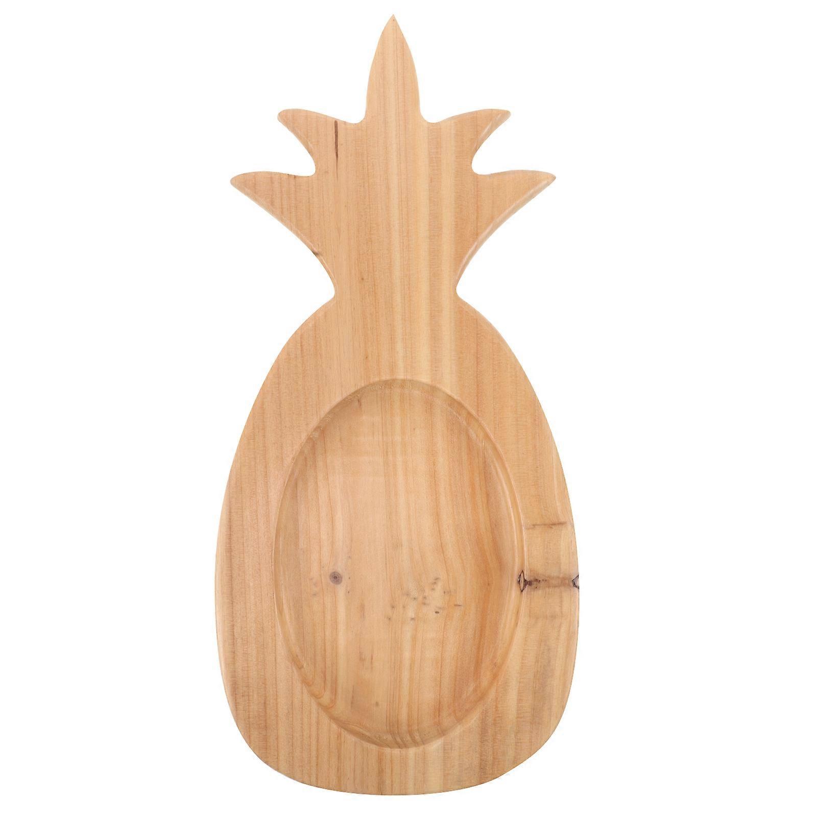 Natural Pine Wood Serving Board with Tropical Pineapple Design – Rustic Cutting Tray for Steak, Pizza & Fruit, Polished Surface for Easy Cleaning,