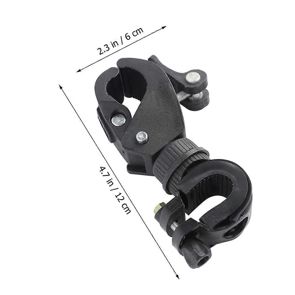 Bike Flashlight Mount Holder 2Pcs Clamp Black Adjustable 360 Degree Rotatable Perfect For Cyclists Night Riding Needs