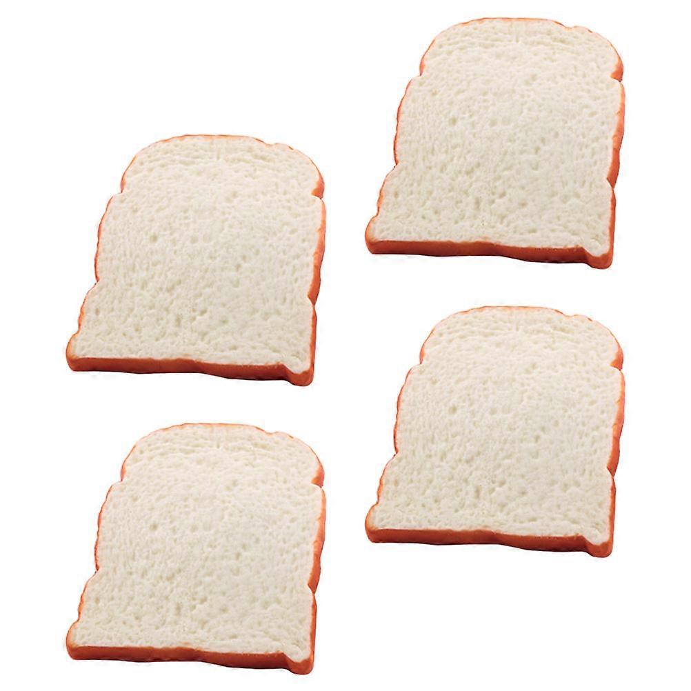 4 قطع وهمية توست ديكور نمط مستطيل لتزيين المخابز أداة تعليمية متنوعة اللون