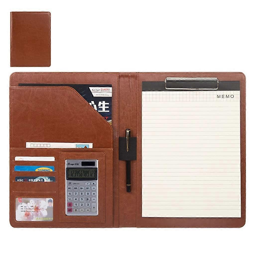 A4 Writing Pad Conference Folder, Resume Storage Folder Made of  Leather