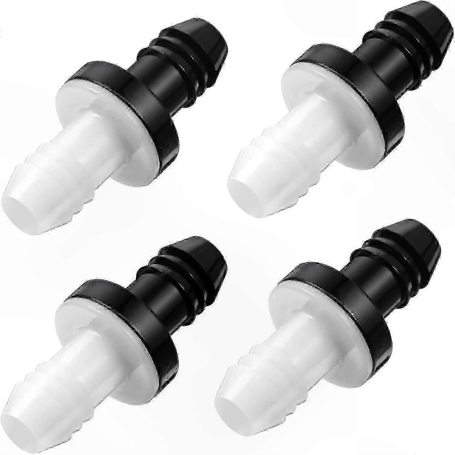 4-Pack 3/8" 10mm ABS Push-In One-Way Check Valves for Air, Water, Oil, and Gas Systems