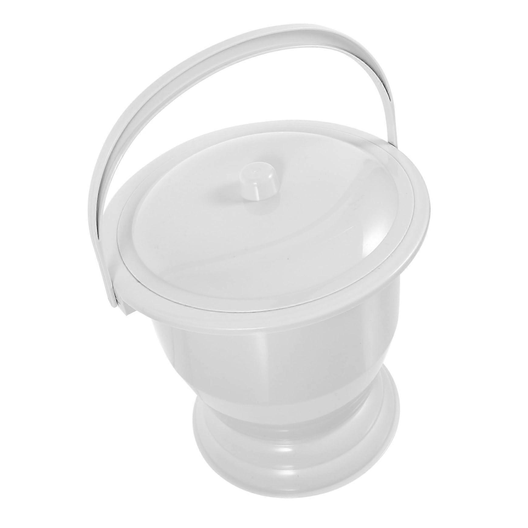 Portable Urinal for Adults, Easy-Clean Plastic Bedside Commode with Lid, Ideal for Seniors at Home and Travel