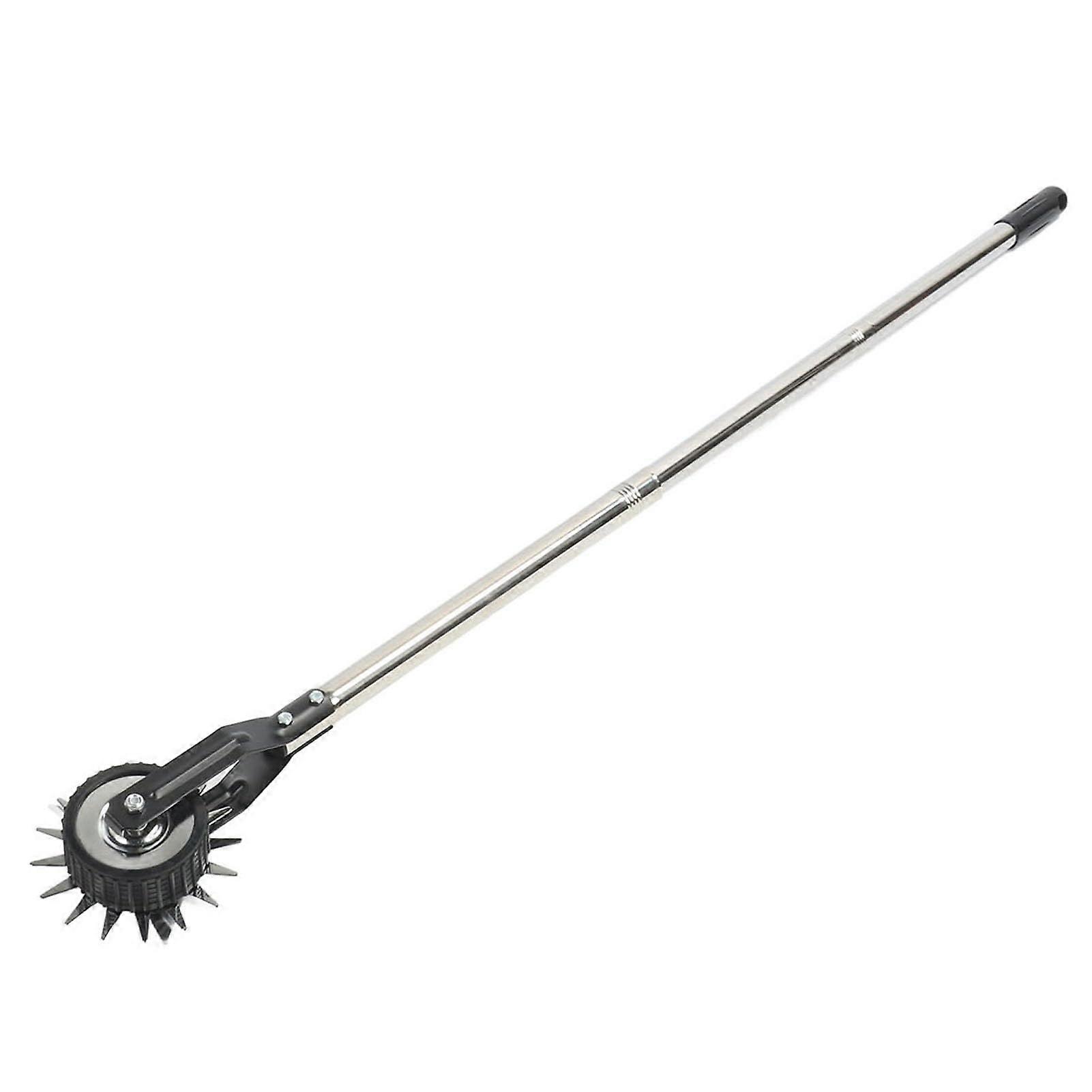 Lawn edger with wheel, manual lawn edger made of stainless steel, grass edger with 4piece handle for yard, garden, landscape, sidewalk (3 sections).