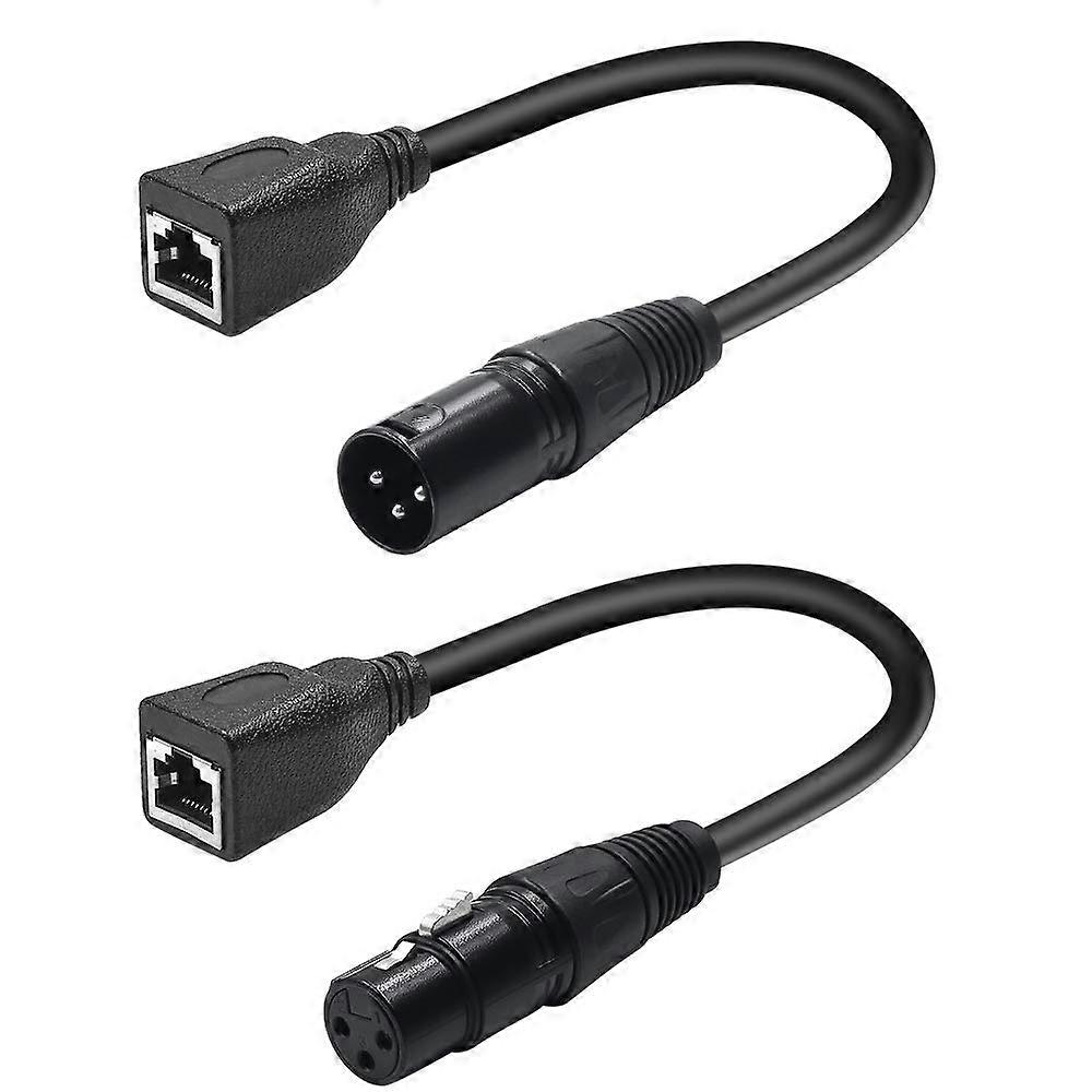 3 Pin XLR to RJ45 Adapter DMX Cable 1 Pair XLR to RJ45 Network Cable Cat5 Ethernet for DMX-CON Controller Series 30cm