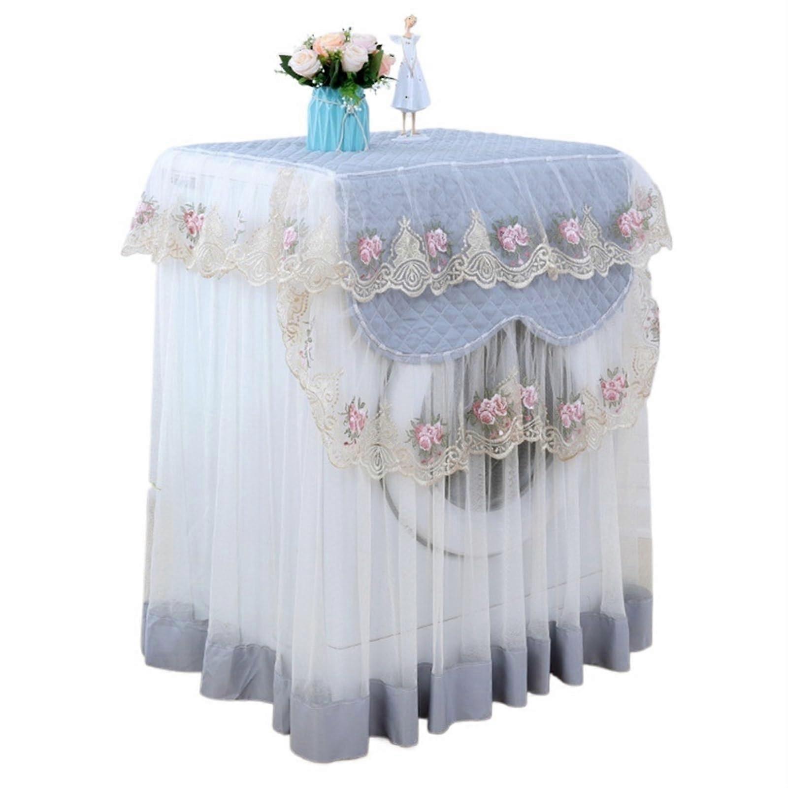 Washing Machine Cover Heavy-Duty Protection for Front Load Washer and Dryer, Grey Fabric, Household Decorative KaCover