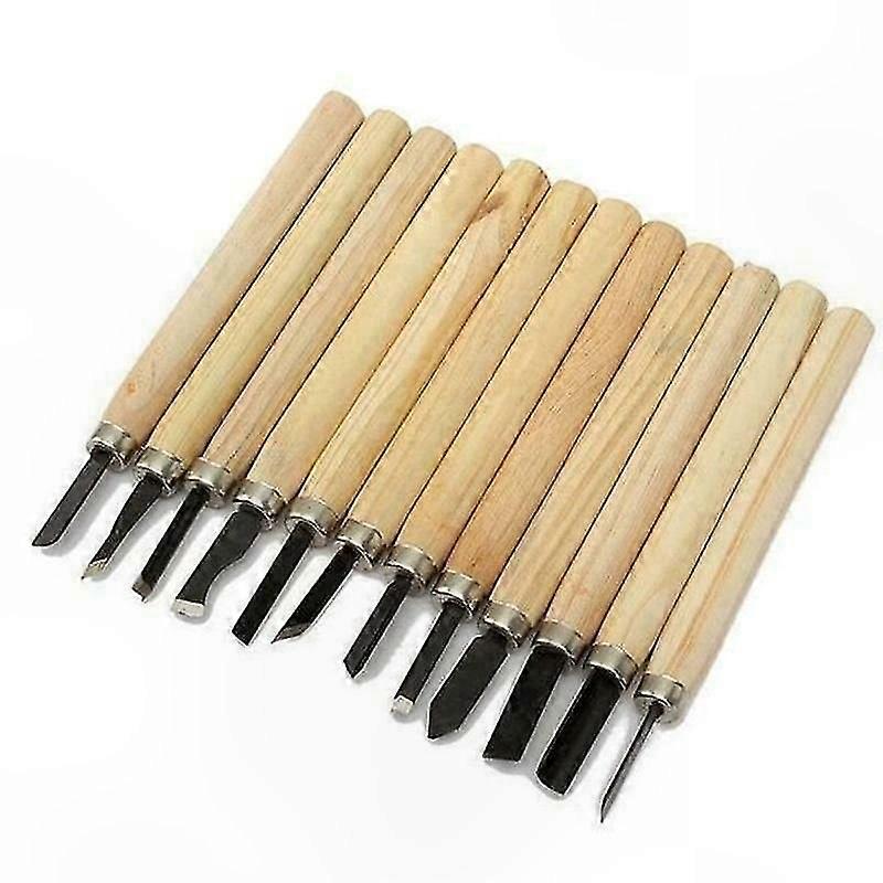 12-Piece Woodworking Chisel Set with Canvas Case | Gouges for Carving and Sculpting Projects