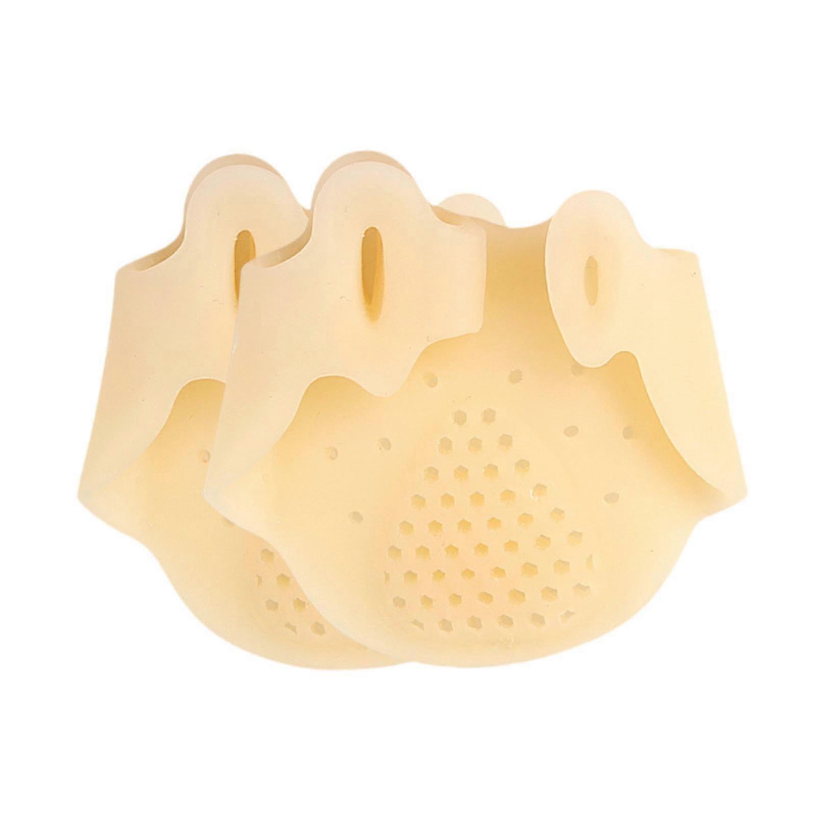 Toe Separators 2Pcs Yellow Soft ThreeHole Gel Toe Spacers for Alignment Support Washable Reusable