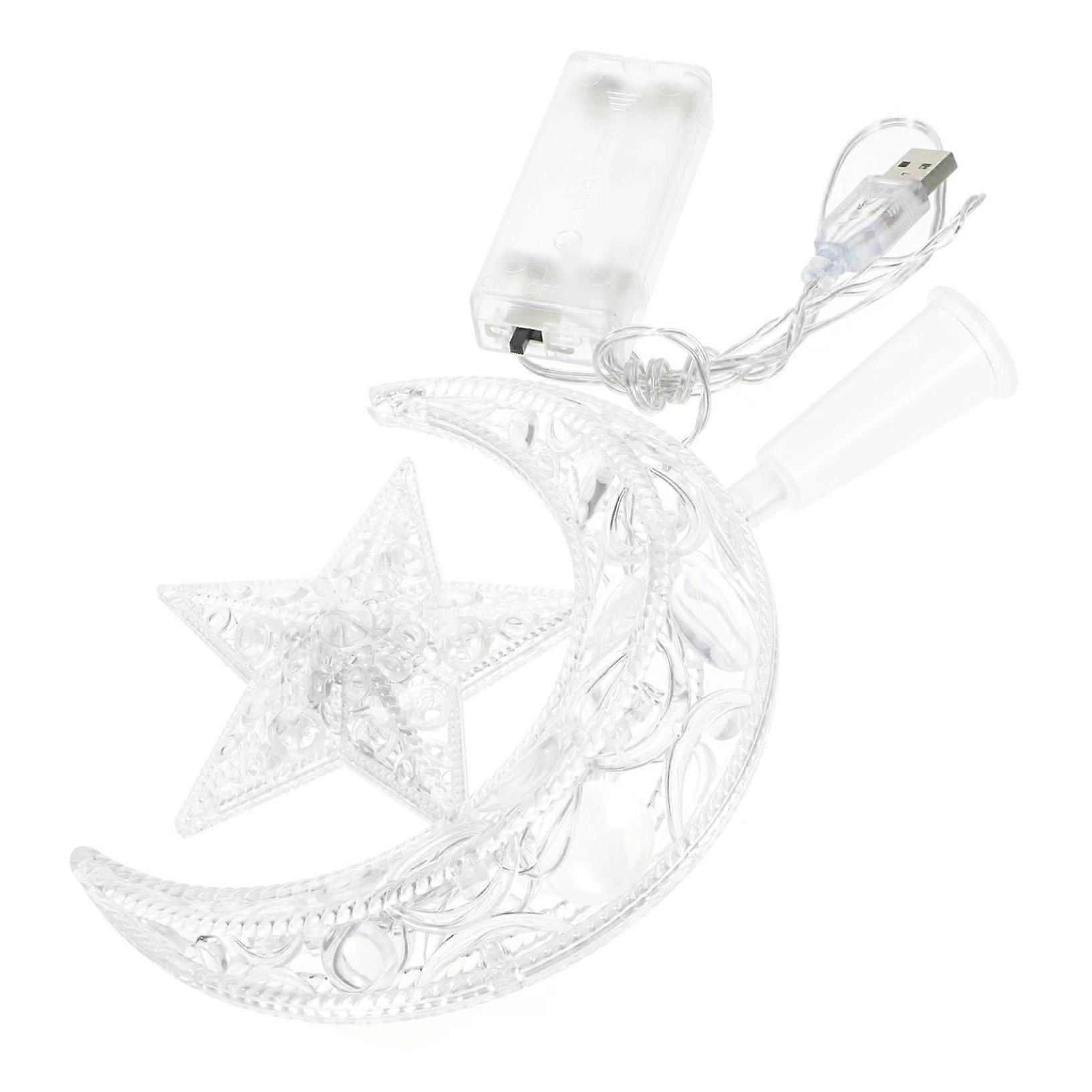 Lighted Star and Moon Christmas Tree Topper, Warm White LED Decoration, Classic Holiday Tree Topper, Fits Christmas Tree