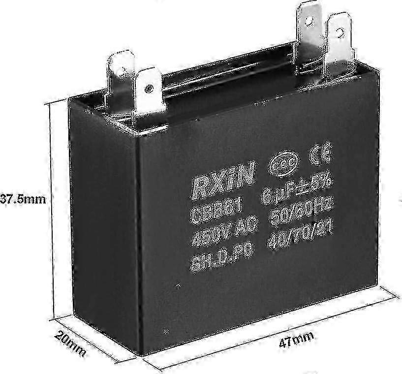 450v 6uf Cbb61 AC Double Insert Polypropylene Ceiling Fan Capacitor - Tcgg Edition 0816