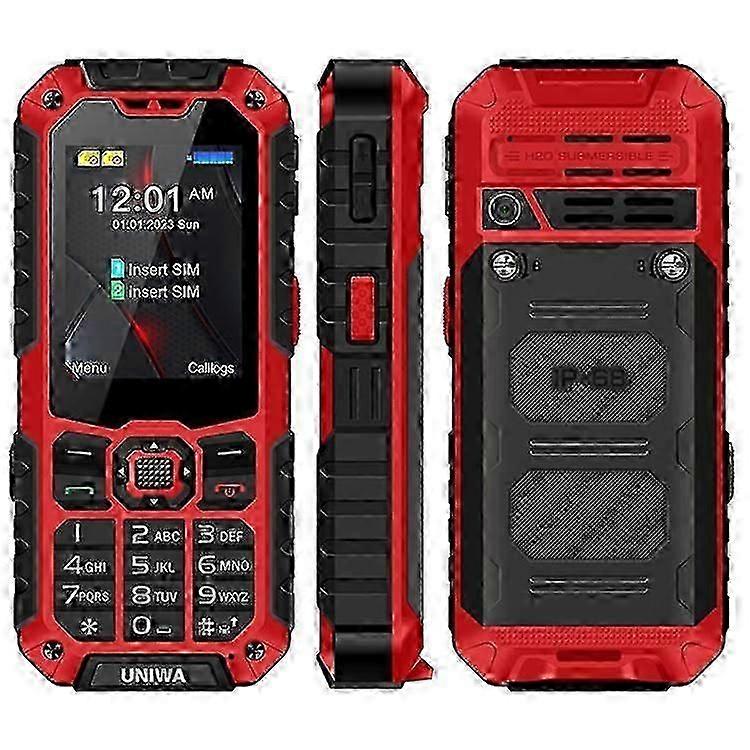 Rugged IP68 Waterproof 4G Mobile Phone UNIWA S9 with 2.4-inch Display and Flashlight for Outdoor Use