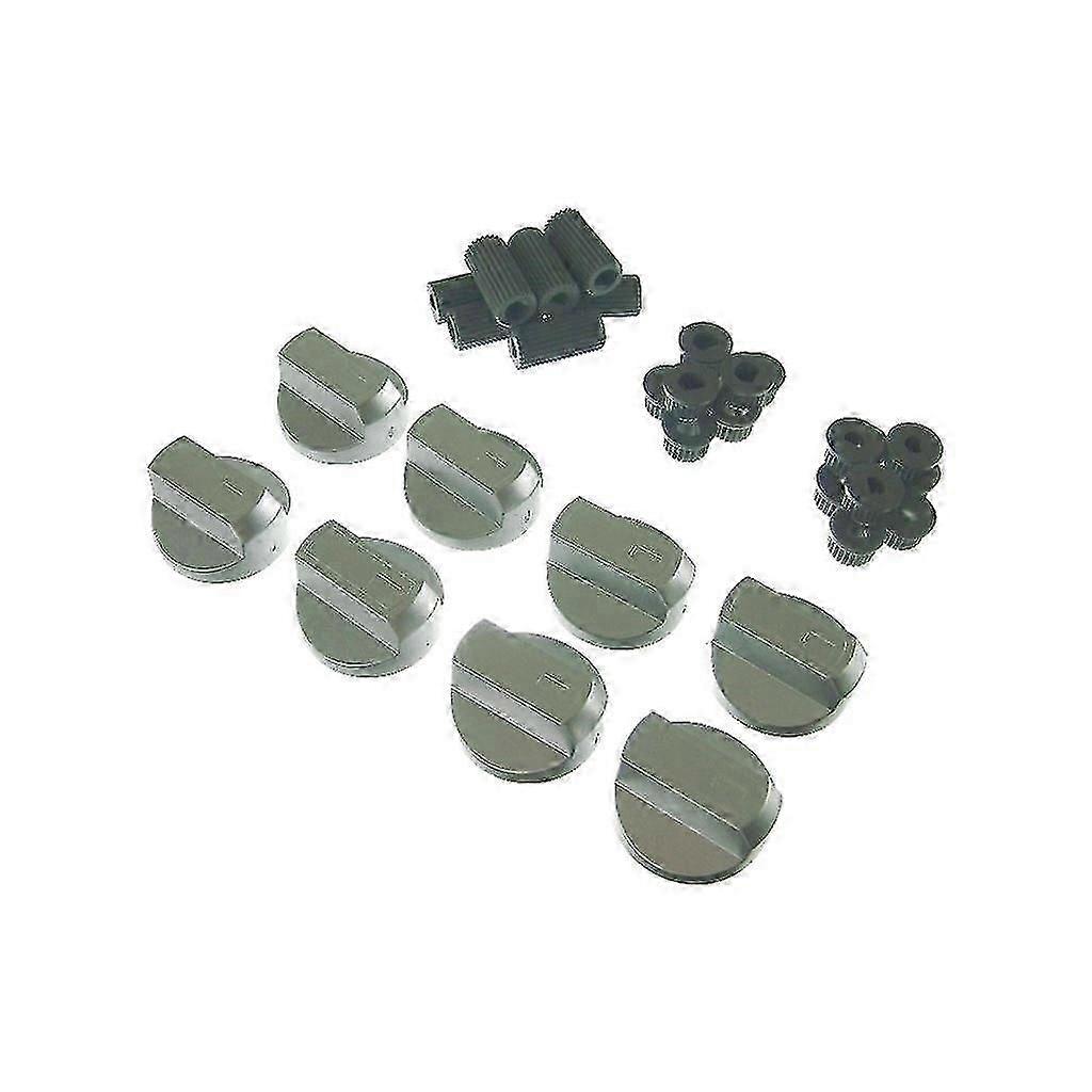 Belling Universal Cooker/Oven/Grill Control Knobs and Adaptors, Silver - Set of 8