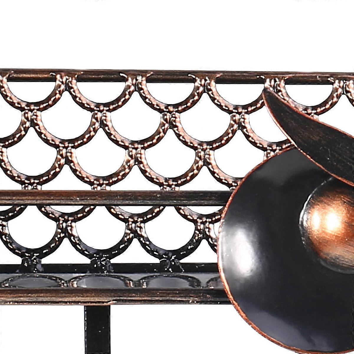 Multifunctional Wall Mounted Owl Spice Shelf with Hooks Iron Spice Rack Space Saving Storage Organizer