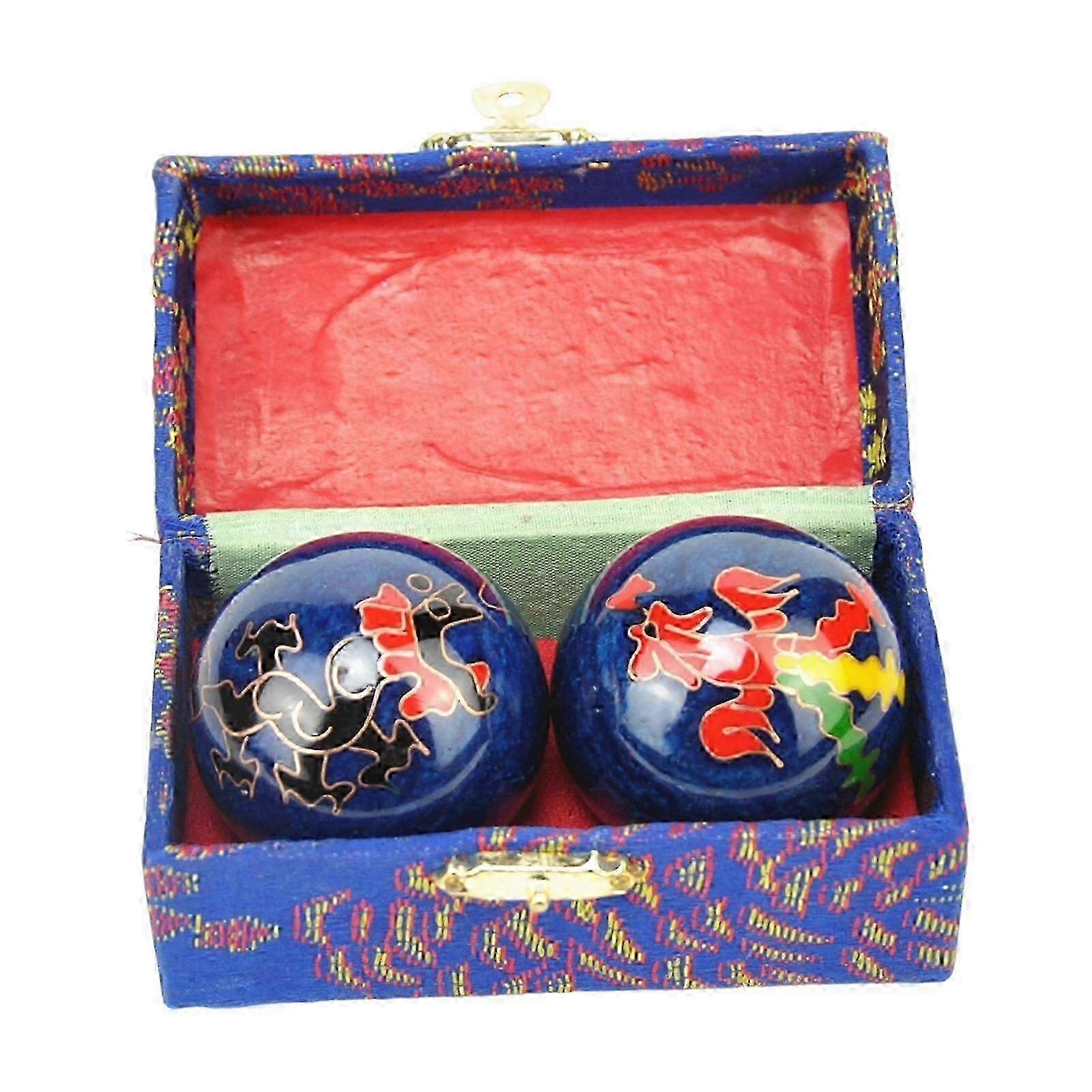 Portable Chinese Baoding Health Balls with a Storage Box for the Elderly to use