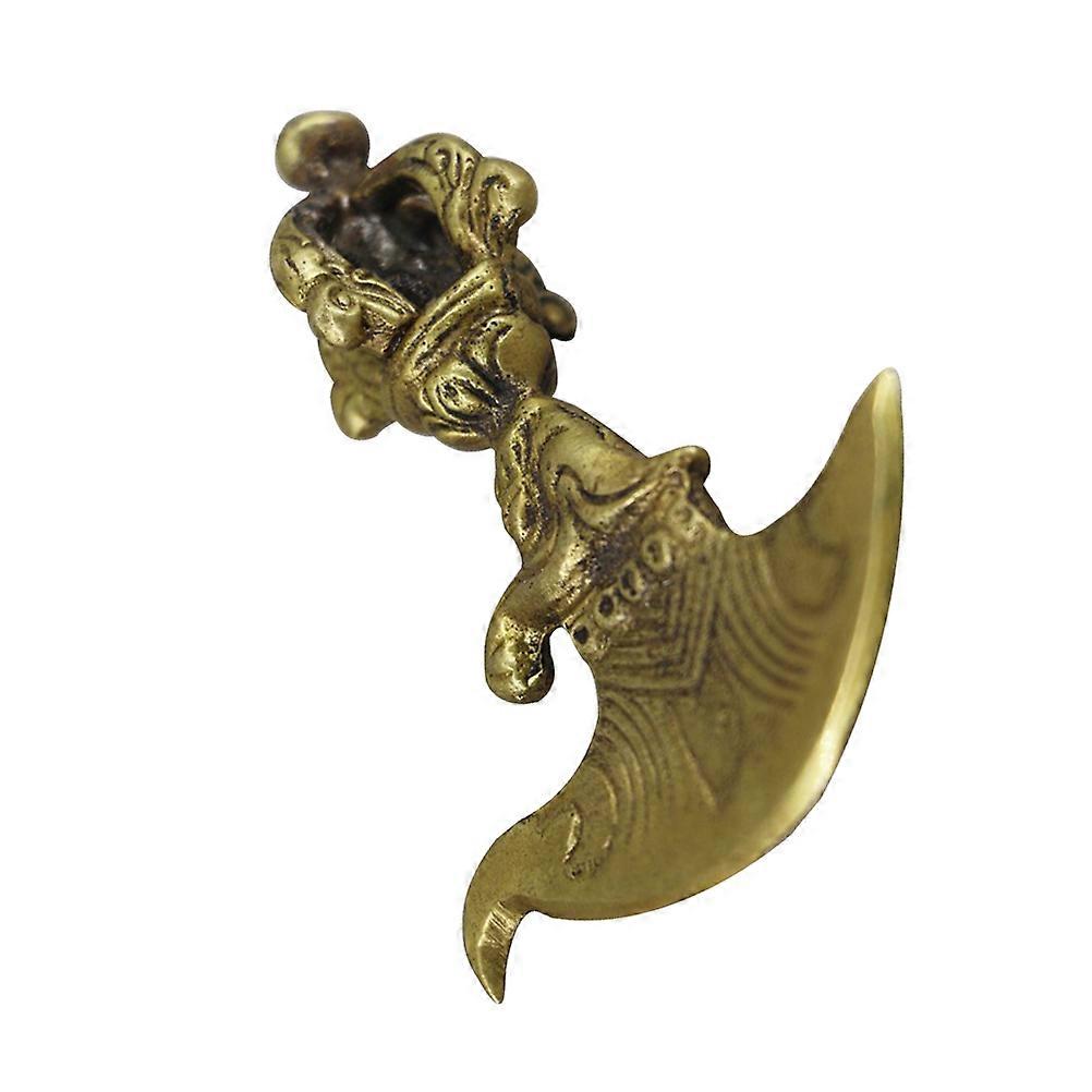 Creative Small Vajra Pestle Key Chain Pendant in Copper for Keychain Use Golden 1Pack