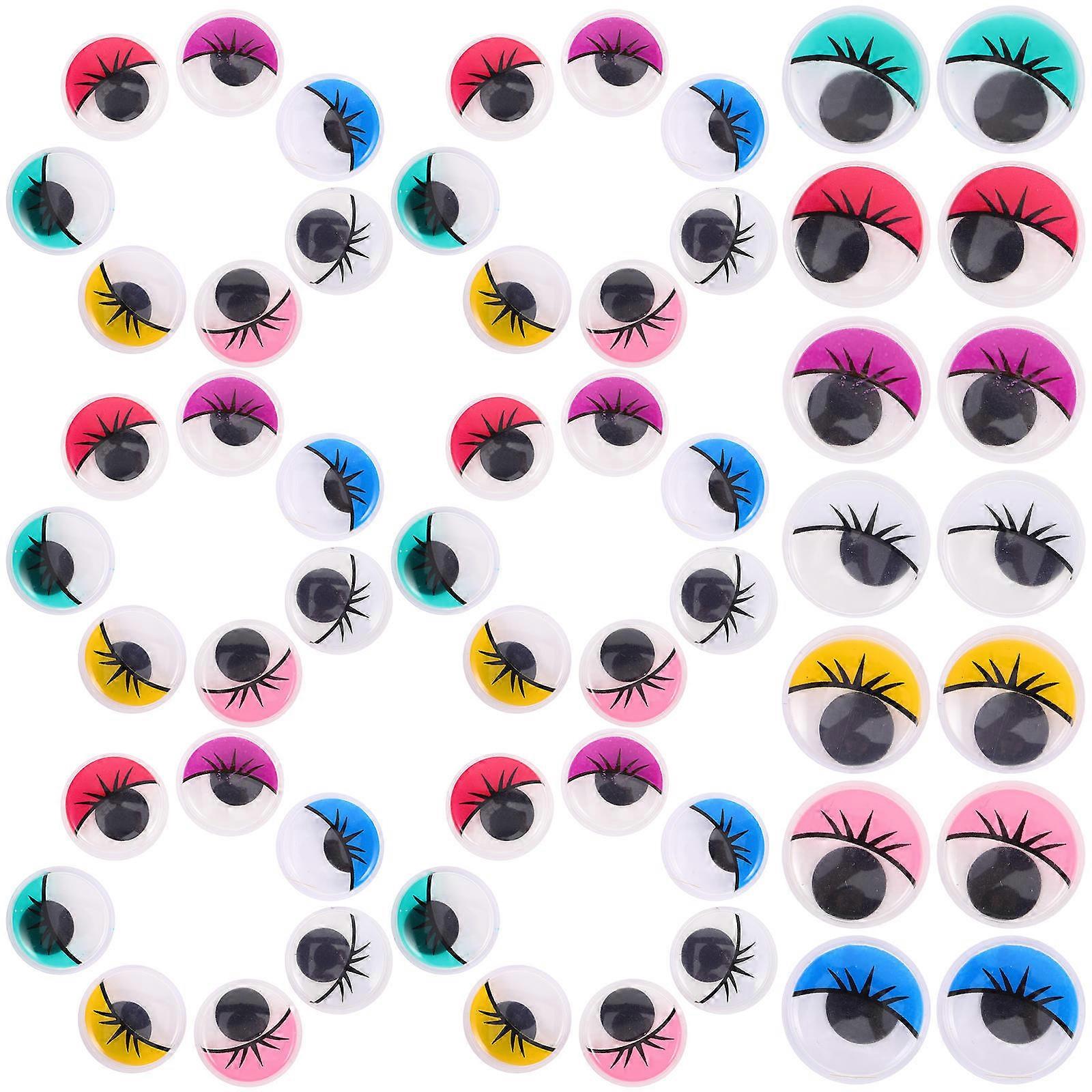 Plastic Googly Eyes Round Craft Projects Multi Color Material for Teamwork Activity 50Pcs