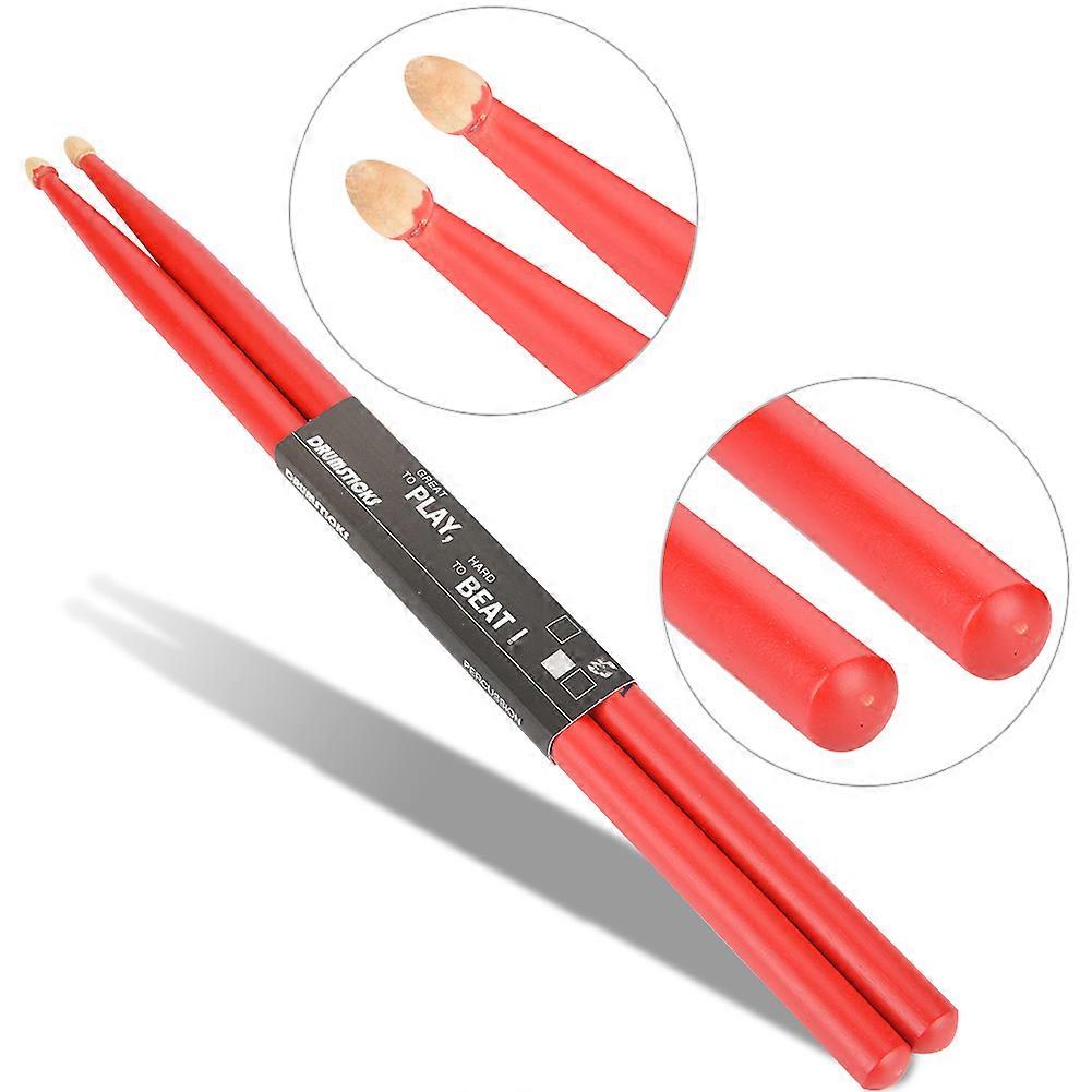 1 Pair 5A Maple Wood Drumsticks 40cm Red or Black, Durable