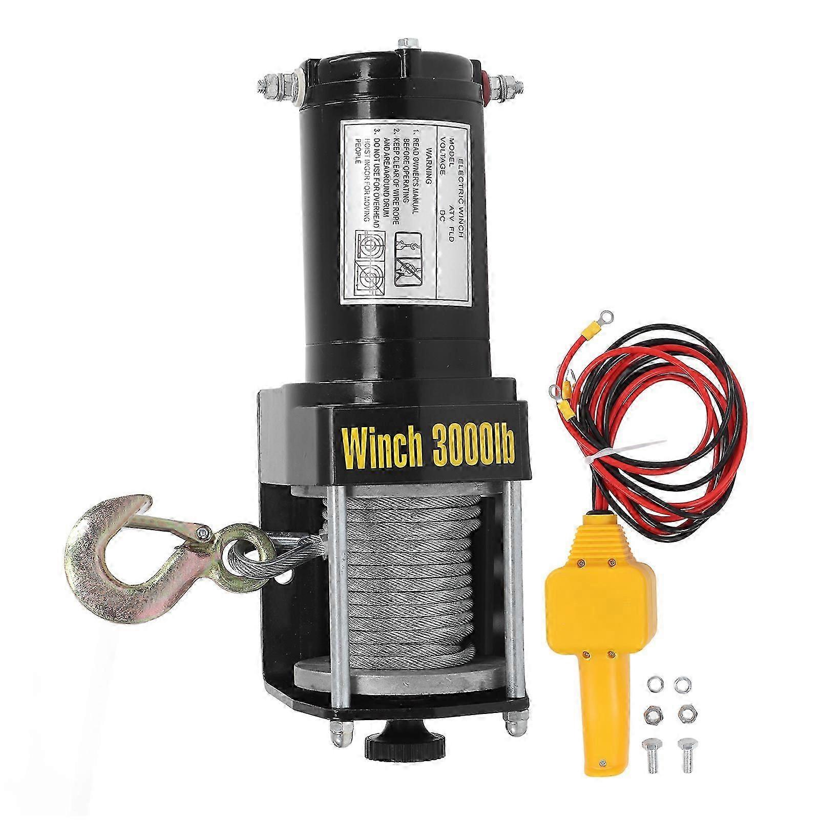 ערכת כננת חשמלית 24V עם כבל פלדה מרוחק מיני סוגר 3000 פאונד עבור אביזרי טרקטורונים UTV