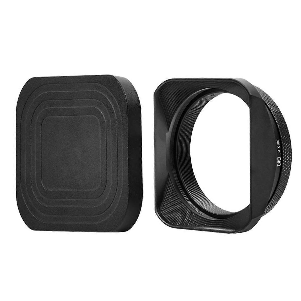 Square Lens Hood with Lens Cap Protector for X100VI X100V Camera Adapter Ring UV Lens Protection Acc