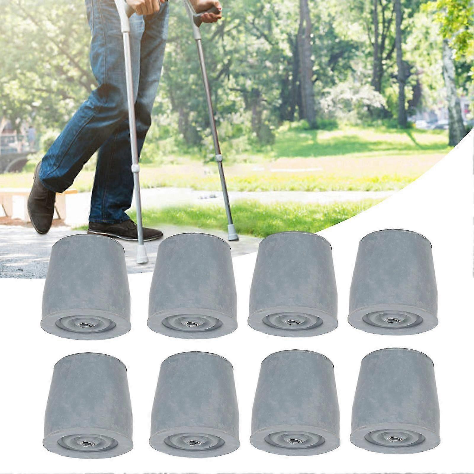 10pcs Rubber Crutch Tip Set Professional Gray Cane Walker Tip Replacement Accessory 1.1 Inch
