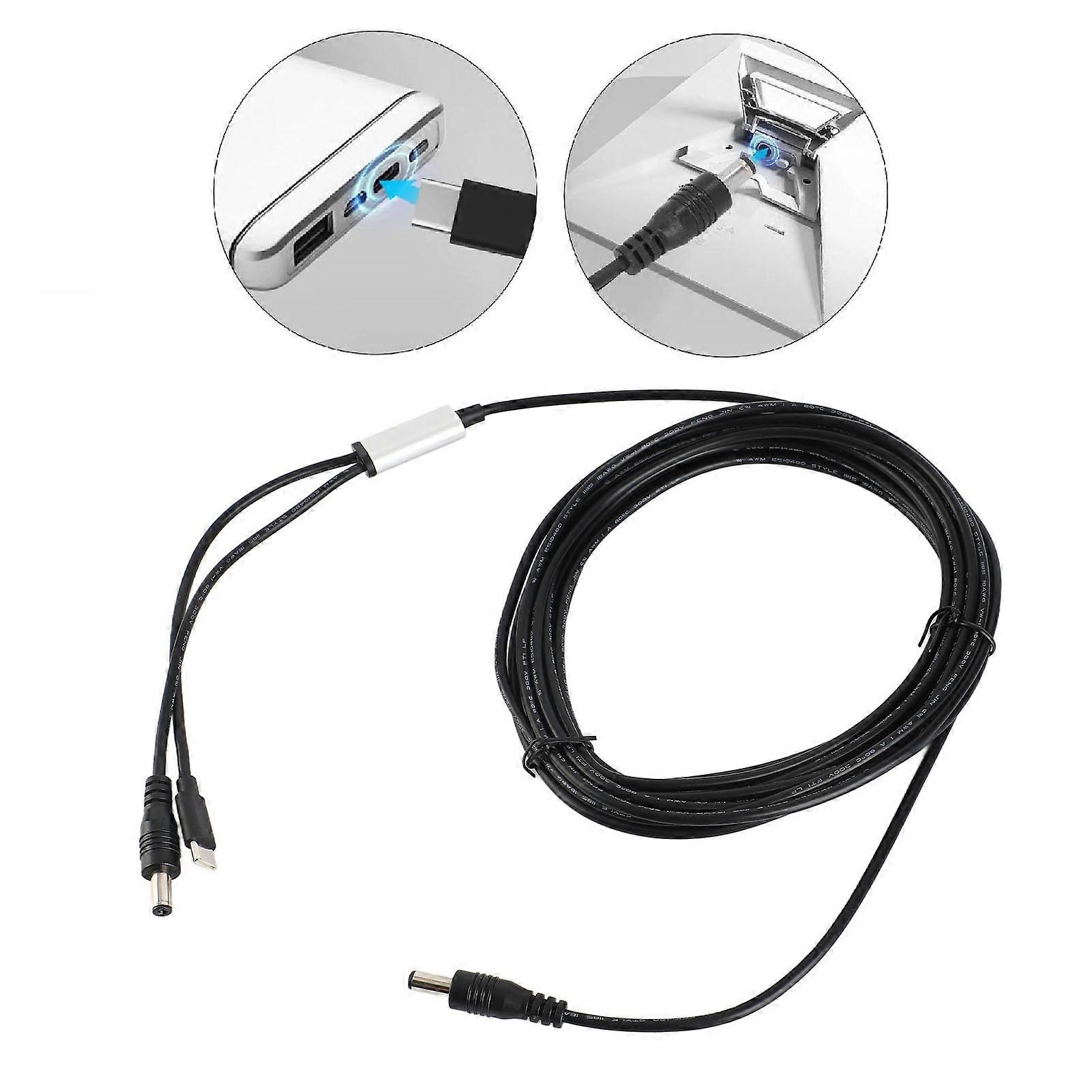 Cable de alimentación USB tipo C a CC de 20V impermeable de 5m 16.4ft