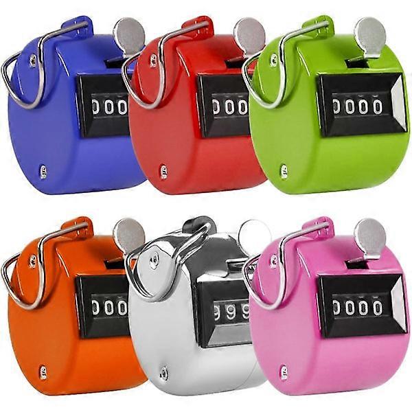 Mini Colorful Counter 4-Digit Display - Includes 1 Pcs Sports Disks with Metal Material and 5 Pcs with ABS Plastic Shell.