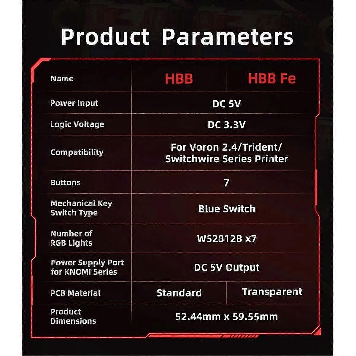 HBB Fe V1.0 Board for Klipper Control Keyboard