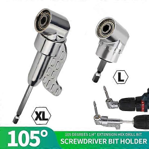 2 Piece High Quality 105 Degree 1/4\ Extended Hex Drill Bit Adjustable Hex Bit Angle Screwdriver Screwdriver Socket Holder Adapter Tool LM