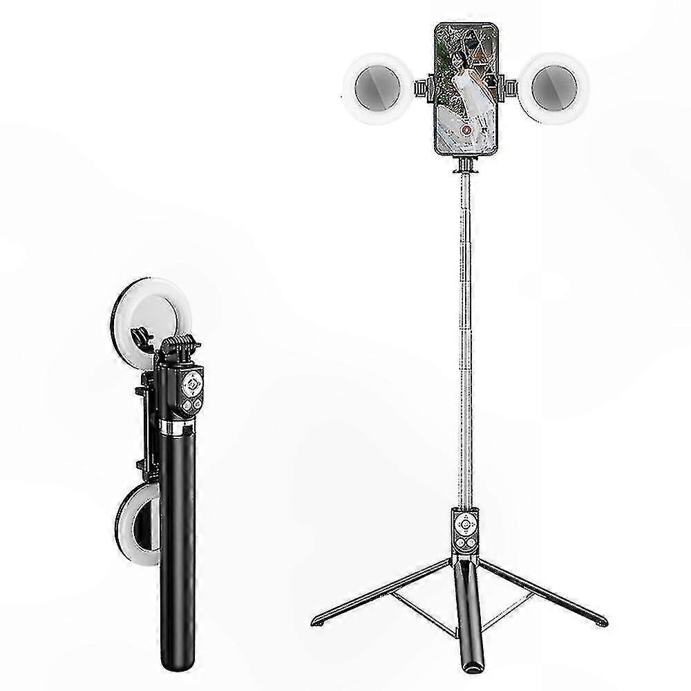 Extendable Selfie Stick with Tripod Function, Dual LED Lights and Rotating Head for Smartphones