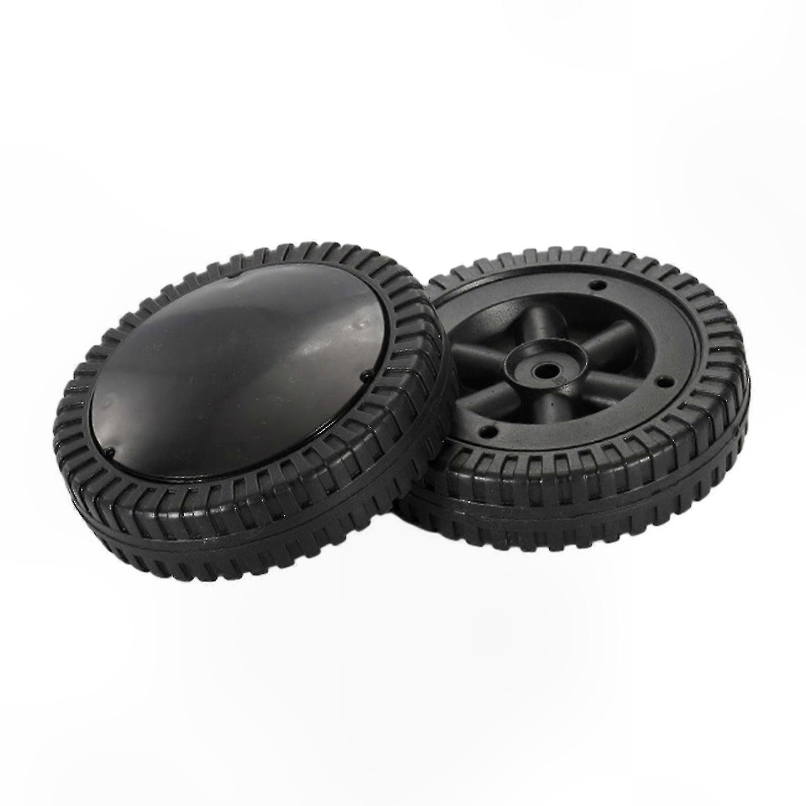 6-Inch Smooth Rolling Wheels for BBQ Grills, 2-Pack Black Tires Replacement