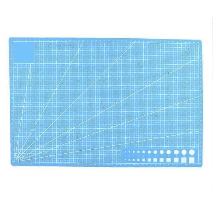 XUY A3 PVC Grid Lines Cutting Mat Leather Fabric Cutting Board(Blue)